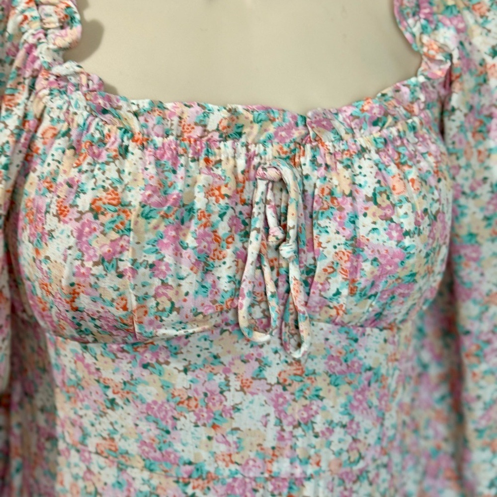 Faithfull the Brand Revolve Pastel Floral Dress Coquette Girl